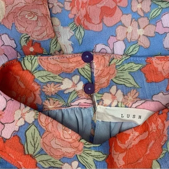 NEW Lush Floral Halter Neck Tie Waist Mini Dress - Picture 7 of 17